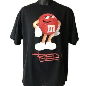 Vintage M&M T Shirt Red Character Black Shirt